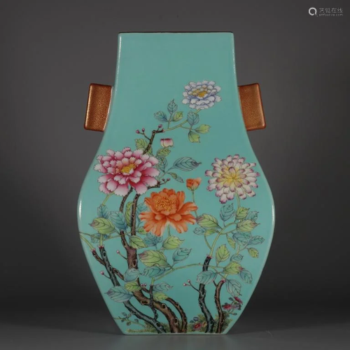 Chinese Famille Rose Porcelain Vase,Mark