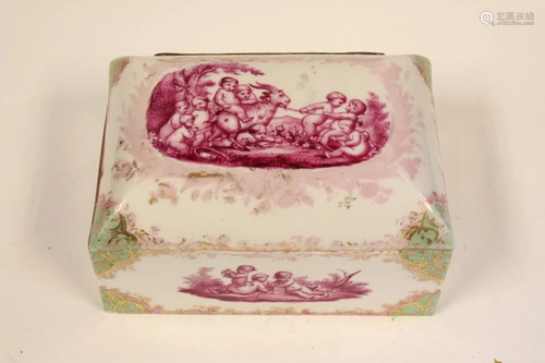 19th.C Meissen Style Porcelain Box