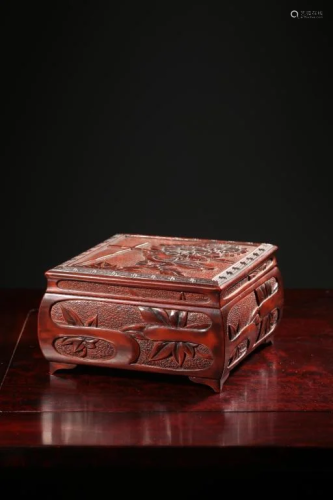 Qing Chinese Lacqure Wood Case