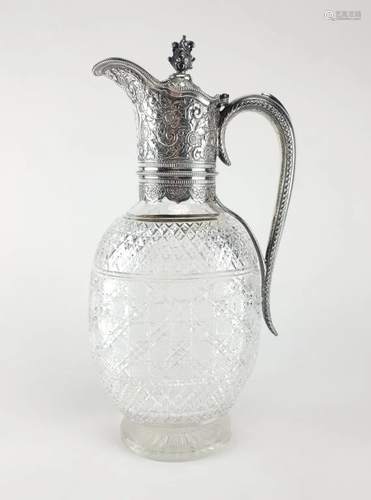 19C English Sterling Crystal Ewer Decanter