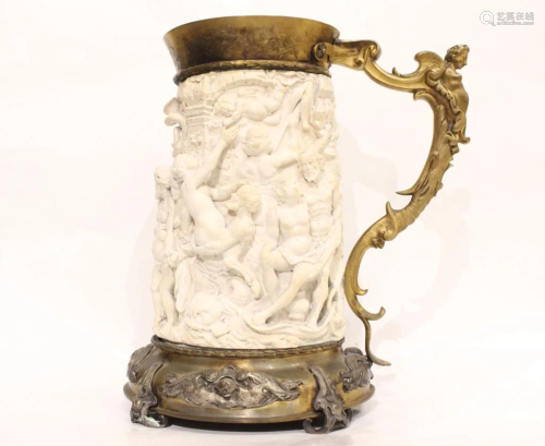 19th.C Stein w Resnik Carving