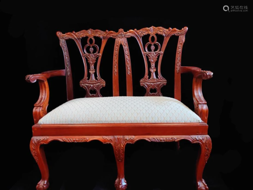 Child's Chippendale Style Mahogany Bench