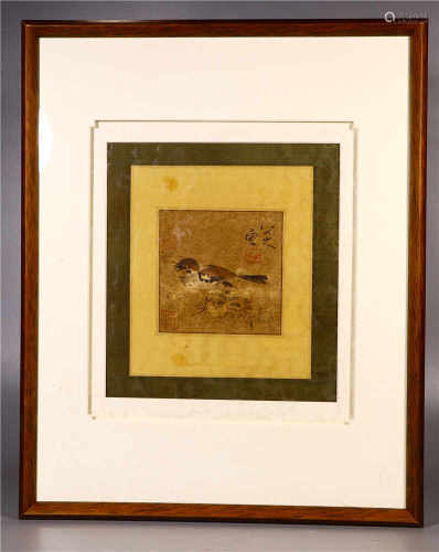 A CHINESE PAINTING IN A FRAME