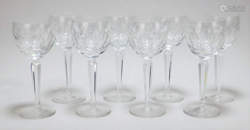 8PC Waterford Cut Crystal Wine Glasses