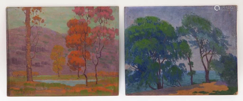 2PC Gene Miles Impressionist Landscape Paintings