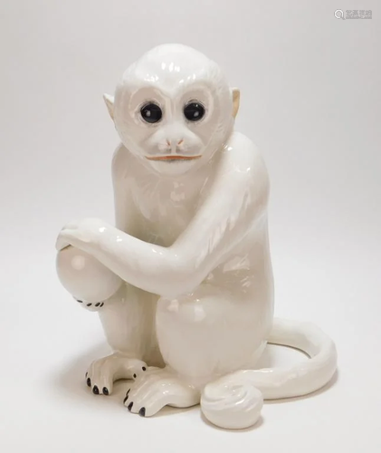 LG Italian Porcelain Monkey Sculpture