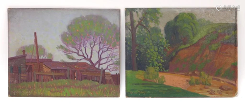 2PC Gene Miles Impressionist Landscape Paintings