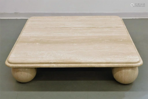 Ello Stone Intl. Italian Travertine Low Table