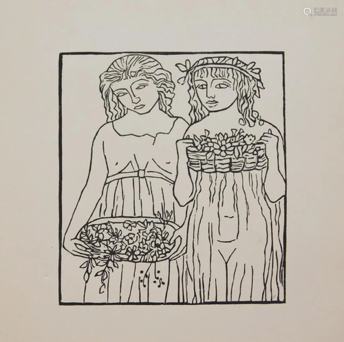 Aristide Maillol Le Eclogues de Virgile Woodcut