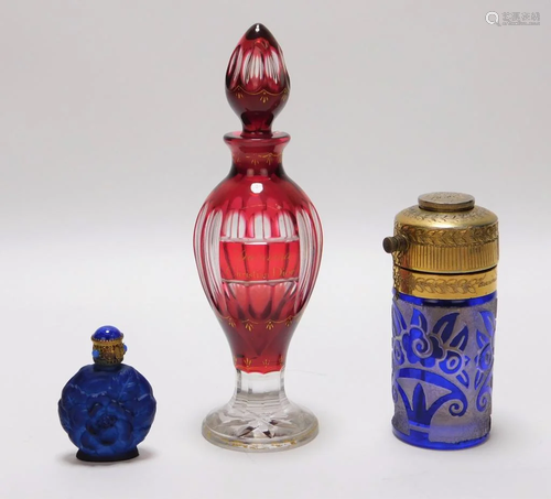 3PC Baccarat Dior & Other Perfume Bottles