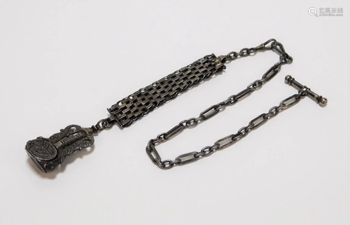 18-19C European Cut Steel Watch Fob Seal Chain