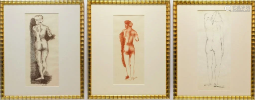 3PC Richard Prince Nude Study Drawings