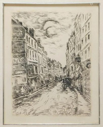 Maurice de Vlaminck Rue de la Glaciere Etching