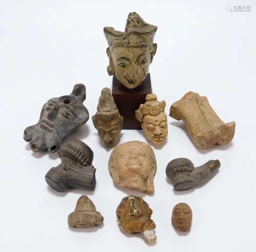 11PC Chinese Thai S.E. Asia Pottery Fragment Group