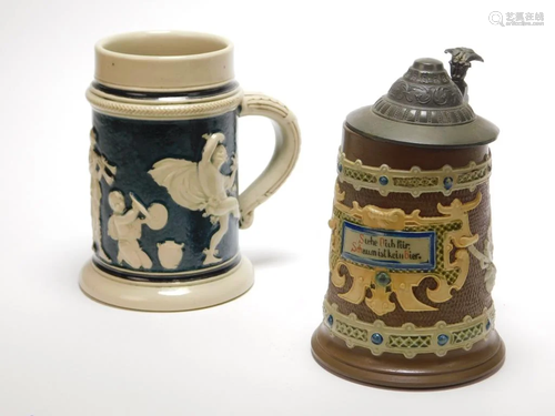 2PC Mettlach & Other German Beer Steins