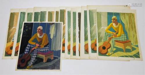 15PC Gordon Steele Jester Lithographs