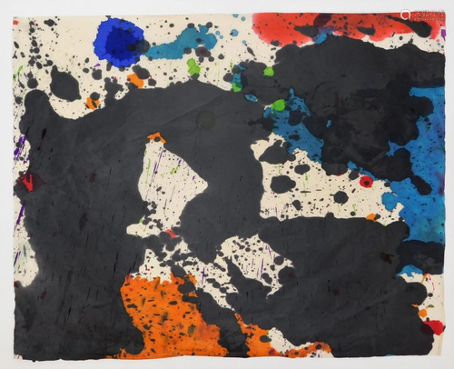 Taro Yamamoto Abstract Expressionist WC Painting