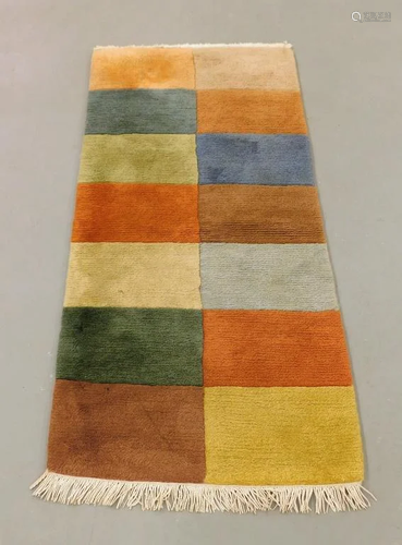 MCM Color Block Geometric Colorful Hand Made Rug