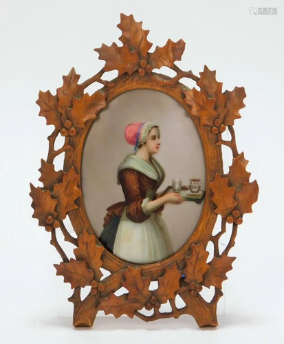 19C German Painted Porcelain Plaque