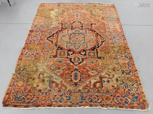 Semi Antique Heriz Geometric Rug