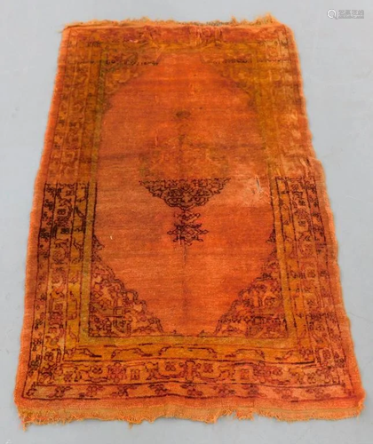 Turkish Orange Oushak Rug