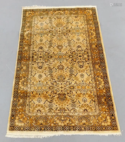 Chinese Ivory & Gold Floral Rug