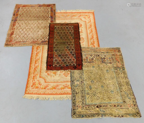 4PC Middle Eastern Geometric & Floral Rugs