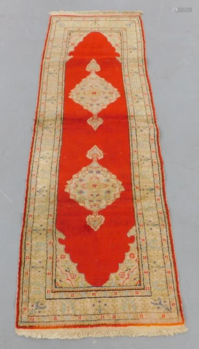 Turkish Red & Ivory Carpet Runner