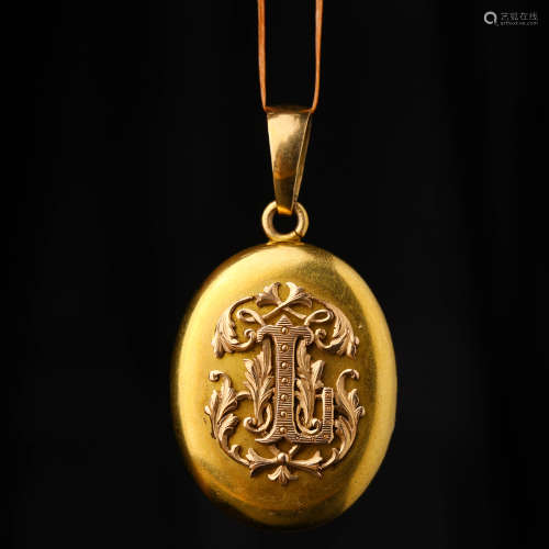 1880年 法国贵族定制族徽黄金相片盒