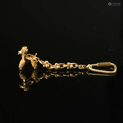 1940年 意大利贵族定制黄金钥匙链