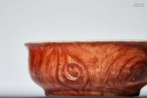 十八世纪 仿木纹釉碗