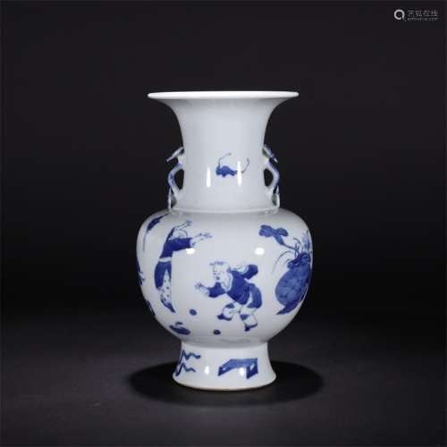 CHINESE BLUE AND WHITE RUYI ZUN, QING DYNASTY