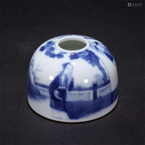 CHINESE BLUE AND WHITE WATER BOWL, QING DYNASTY