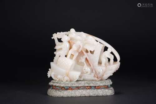 QING DYNASTY WHITE JADE TABLE DECORATION, CHINA