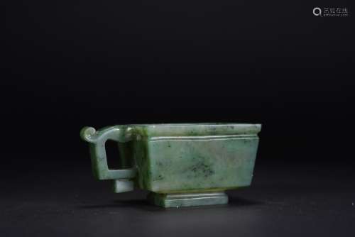 QING DYNASTY WHITE JADE CUP, CHINA