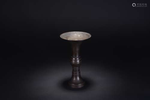 QING DYNASTY BRONZE GOBLET, CHINA