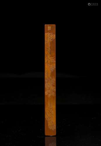 LATE QING DYNASTY BAMBOO YELLOW PAPER KNIFE, CHINA