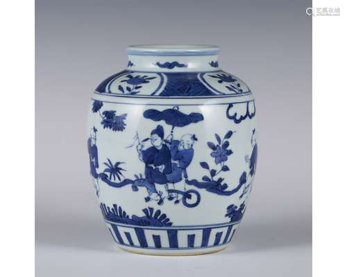 Blue and White Figural Jar