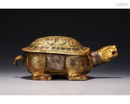 Bronze Gilt Turtle Shaped Box