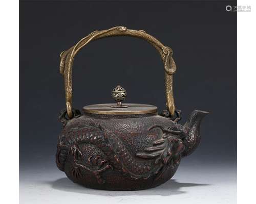 Hand-made Iron Dragon Teapot