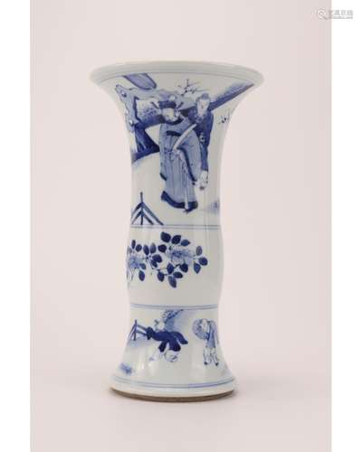 A BLUE AND WHITE GU VASE