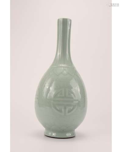 A CELADON-GALZE BOTTLE VASE