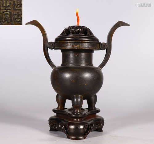 COPPER TRIPOD CENSER