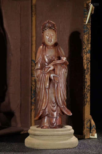 SOAPSTONE GUANYIN BUDDHA STATUE