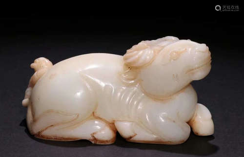 HETIAN JADE CHILD WITH BUFFALO PENDANT