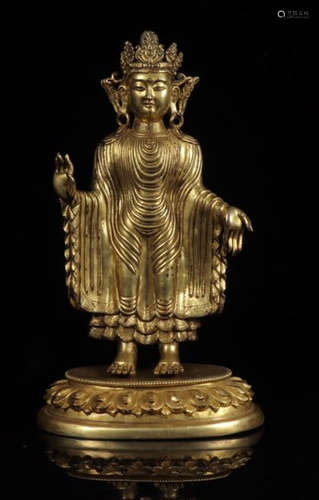 GILT BRONZE BUDDHA STATUE