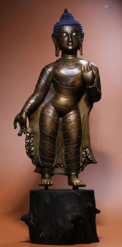 COPPER SAKYAMUNI BUDDHA STATUE