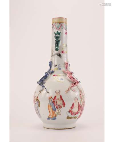 A FAMILLE ROSE LUOHAN VASE