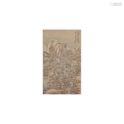 A CHINESE LANDSCAPE PAINTING SCROLL, WU GUXIANG M…