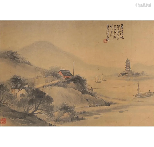 A CHINESE LANDSCAPE PAINTING, WU SHIXIAN MARK